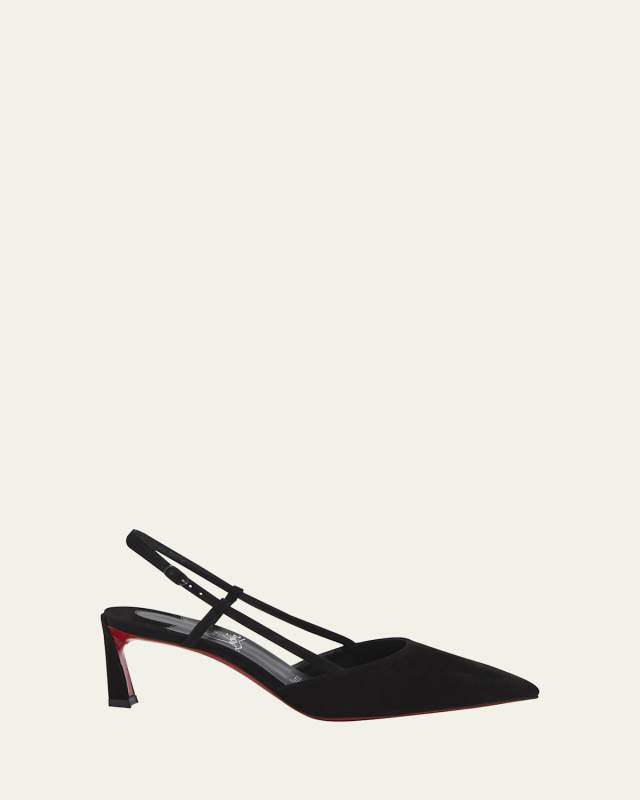 Condoroline Suede Red Sole Slingback Pumps